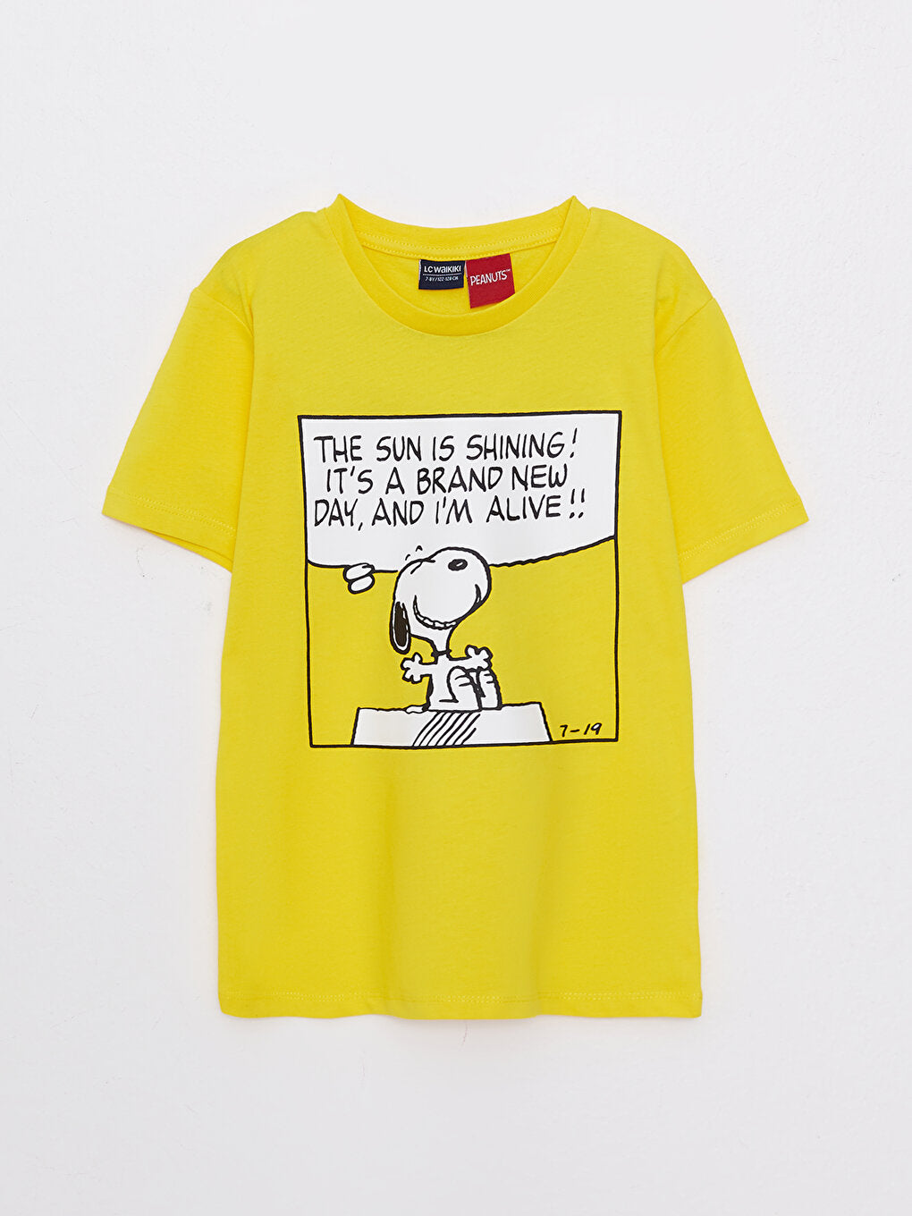 Crew Neck Snoopy Printed Short Sleeve Cotton Boys' T-Shirt