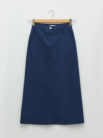 Standard Fit Plain Pocket Detailed Women's Gabardine Women's Skirt