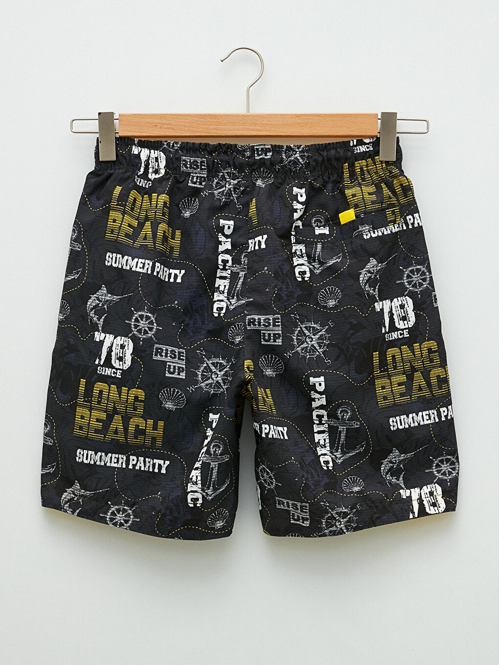 Knee-Length Patterned Men's Swim Shorts