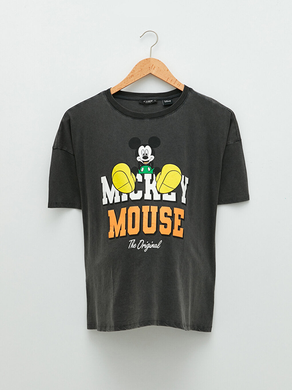 Crew Neck Mickey Mouse Printed Short Sleeve Cotton Maternity T-Shirt