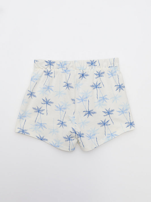 Printed Girls' Shorts with Elastic Waist