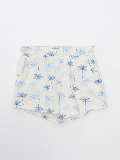 Printed Girls' Shorts with Elastic Waist