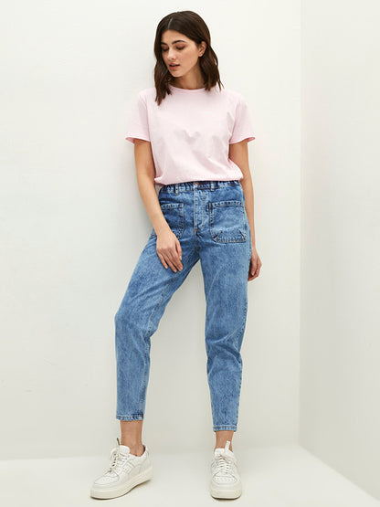 High Waist Slouchy Pocket Detailed Women's Rodeo Jean Trousers