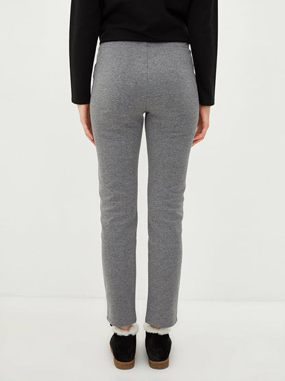 Women's Sweatpants with Elastic Waist and Flat Pocket Detail