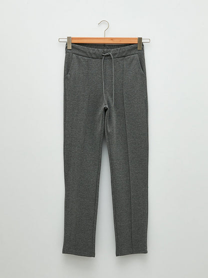 Women's Sweatpants with Elastic Waist and Flat Pocket Detail