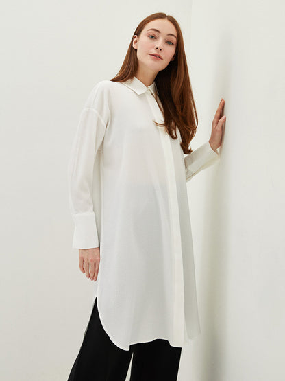 Plain Long Sleeve Oversize Women's Shirt Tunic