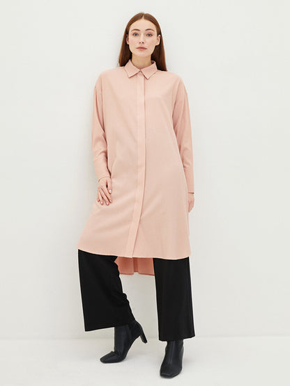 Plain Long Sleeve Oversize Women's Shirt Tunic