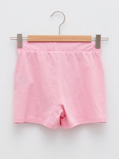 Printed Girls' Shorts with Elastic Waist