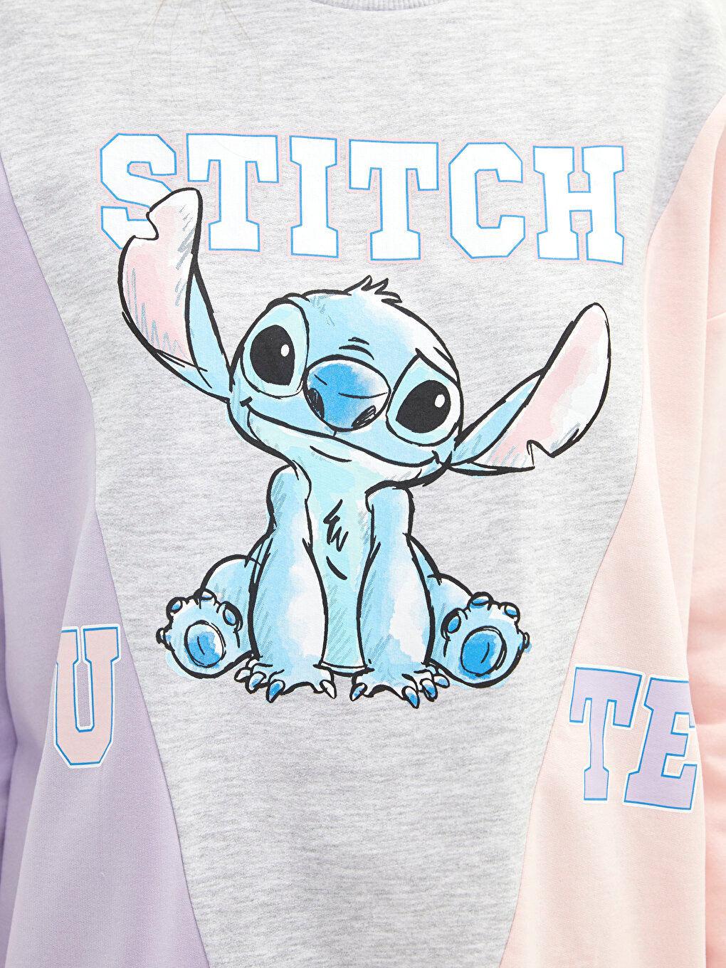 Crew Neck Lilo &amp; Stitch Printed Long Sleeve Women's Sweatshirt