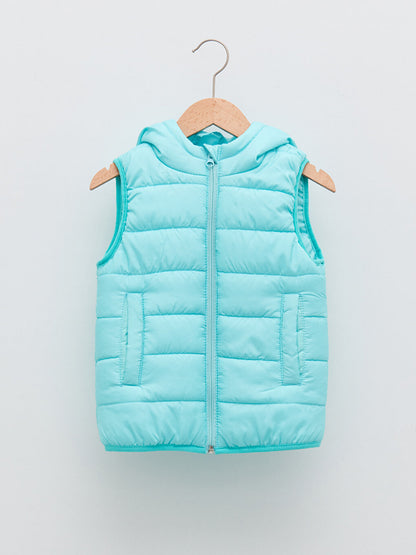 Hooded Basic Girl's Puffer Vest