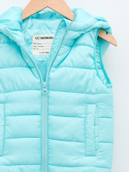 Hooded Basic Girl's Puffer Vest