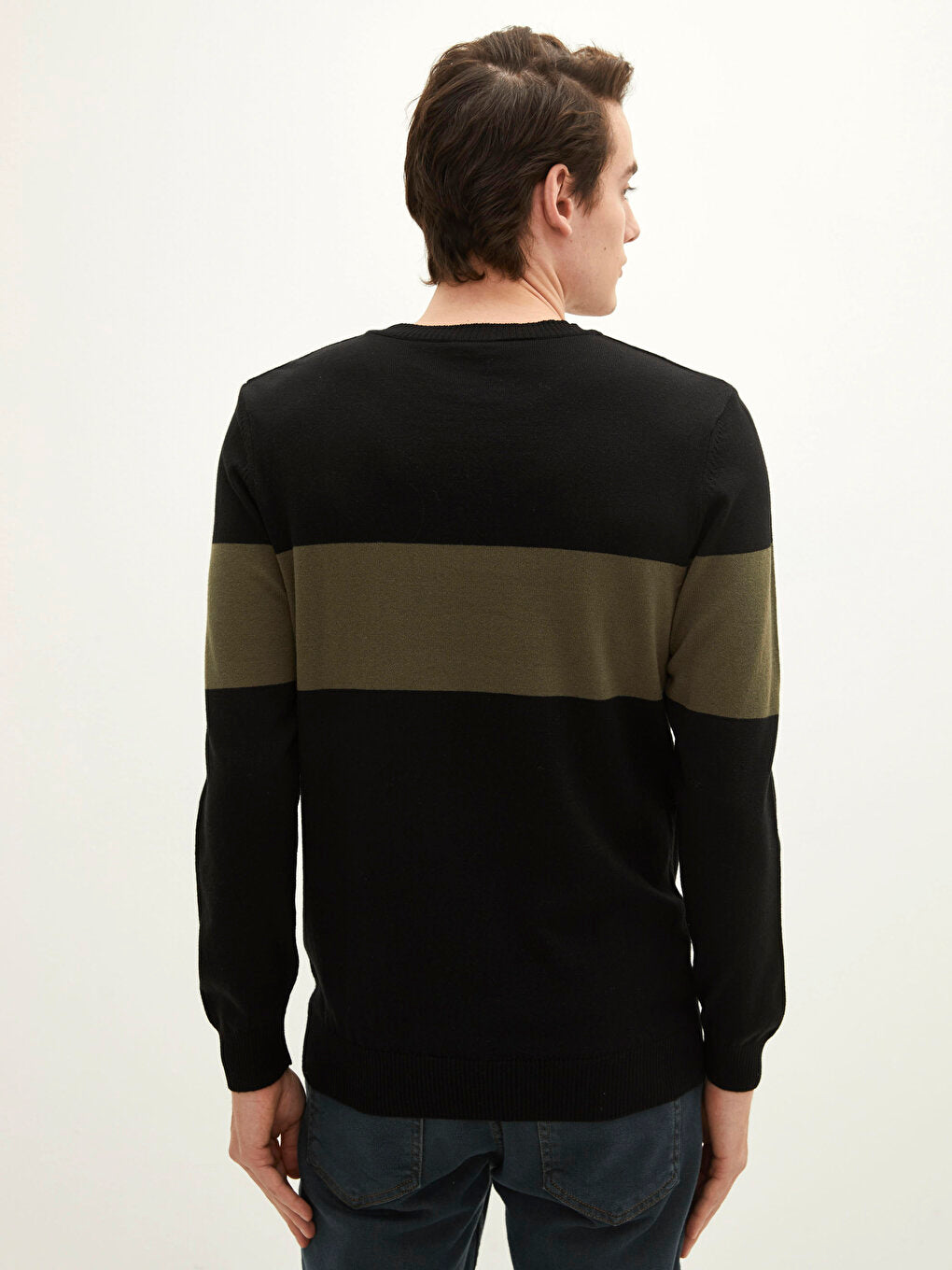 Crew Neck Long Sleeve Men's Knitwear Sweater