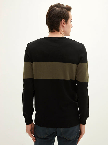 Crew Neck Long Sleeve Men's Knitwear Sweater