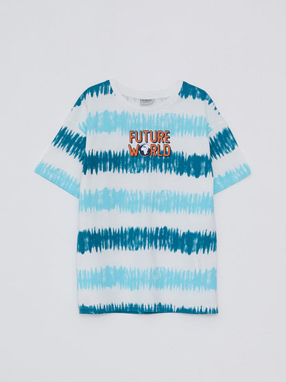 Crew Neck Printed Short Sleeve Cotton Boys' T-Shirt