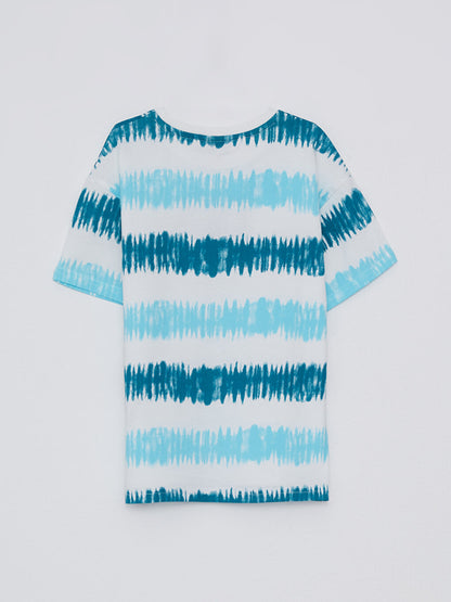 Crew Neck Printed Short Sleeve Cotton Boys' T-Shirt