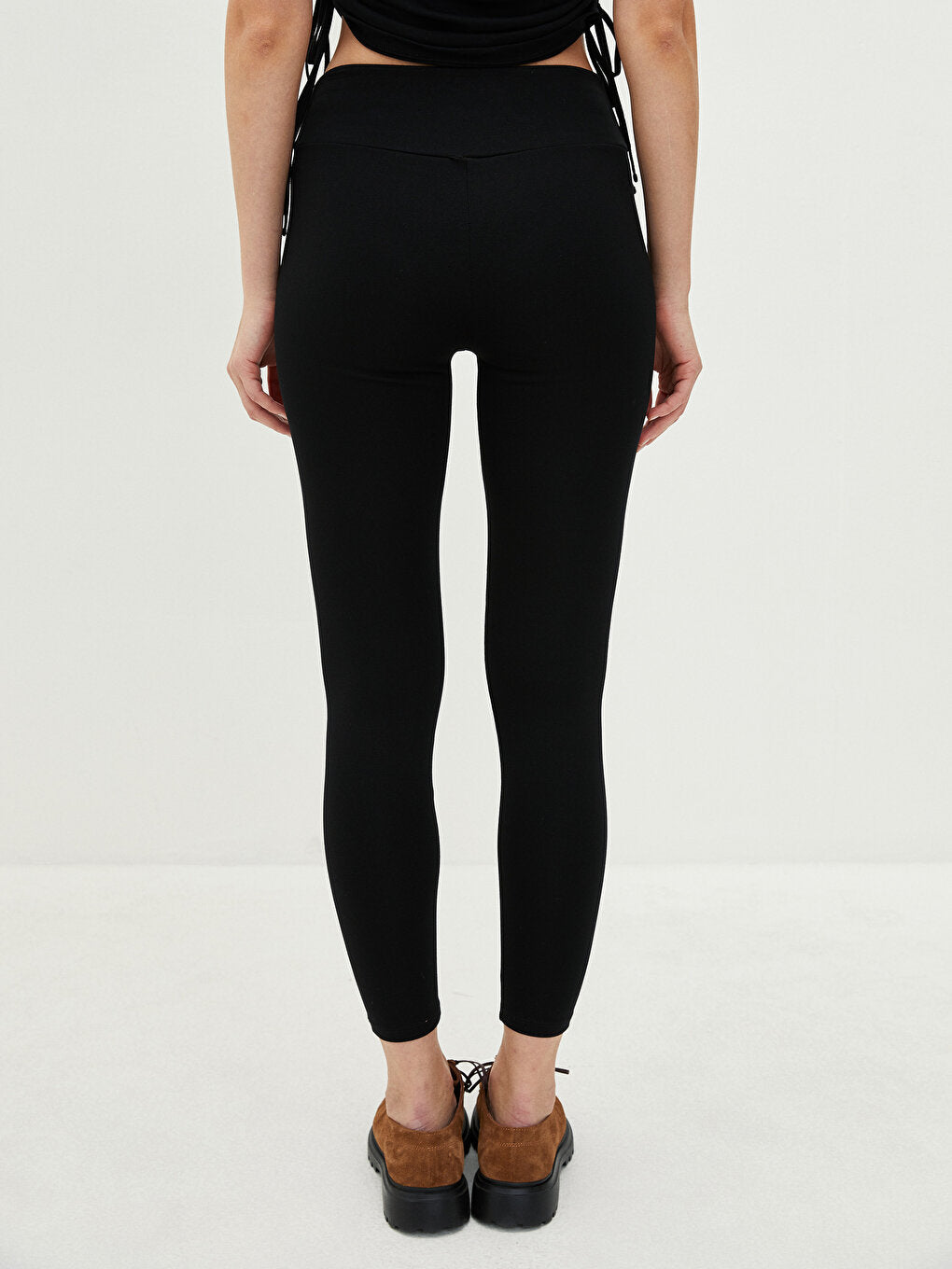 Women's Leggings with Elastic Waist and Tie Detail