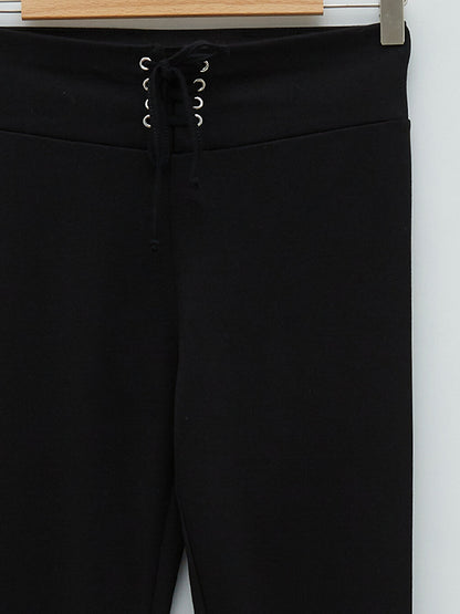 Women's Leggings with Elastic Waist and Tie Detail