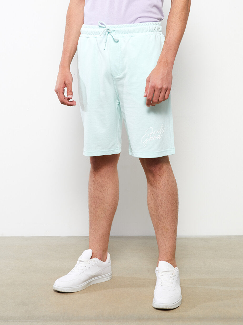 Slim Fit Men's Shorts with Waist Tie Detail