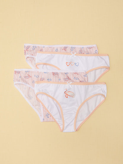 Printed Organic Cotton Girl's Panties 4-pack