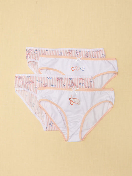 Printed Organic Cotton Girl's Panties 4-pack