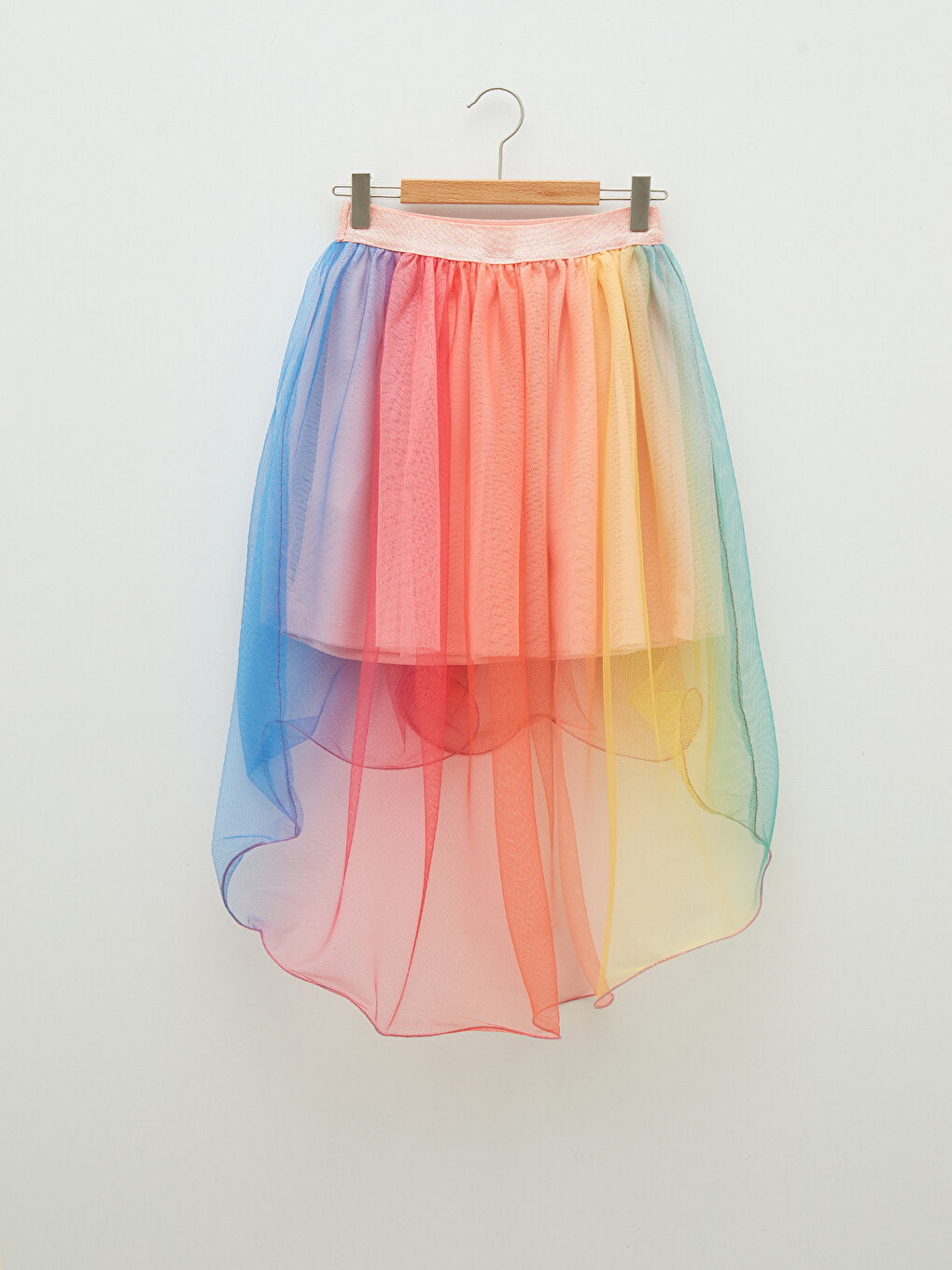 Colorful Tulle Girl's Skirt with Elastic Waist