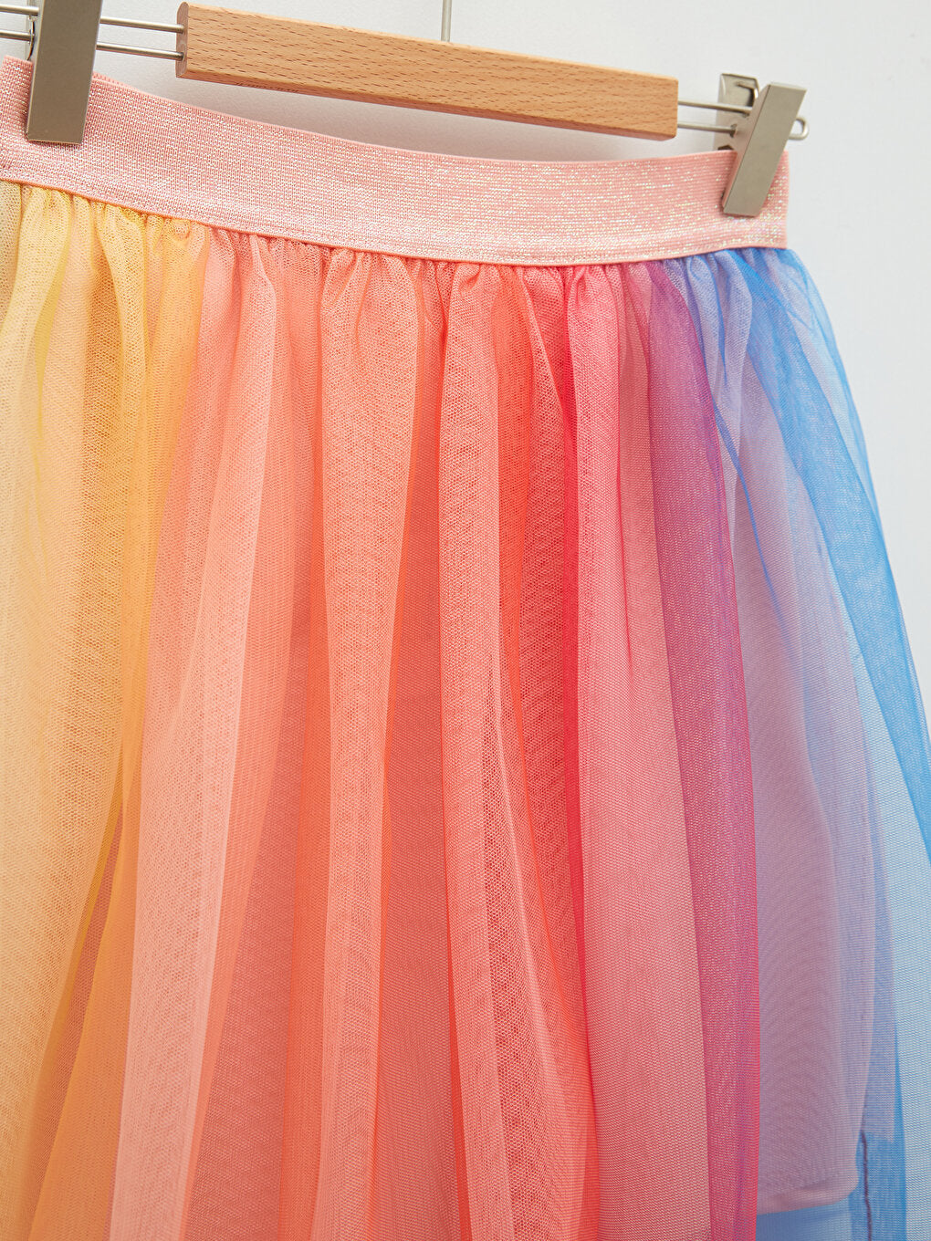 Colorful Tulle Girl's Skirt with Elastic Waist