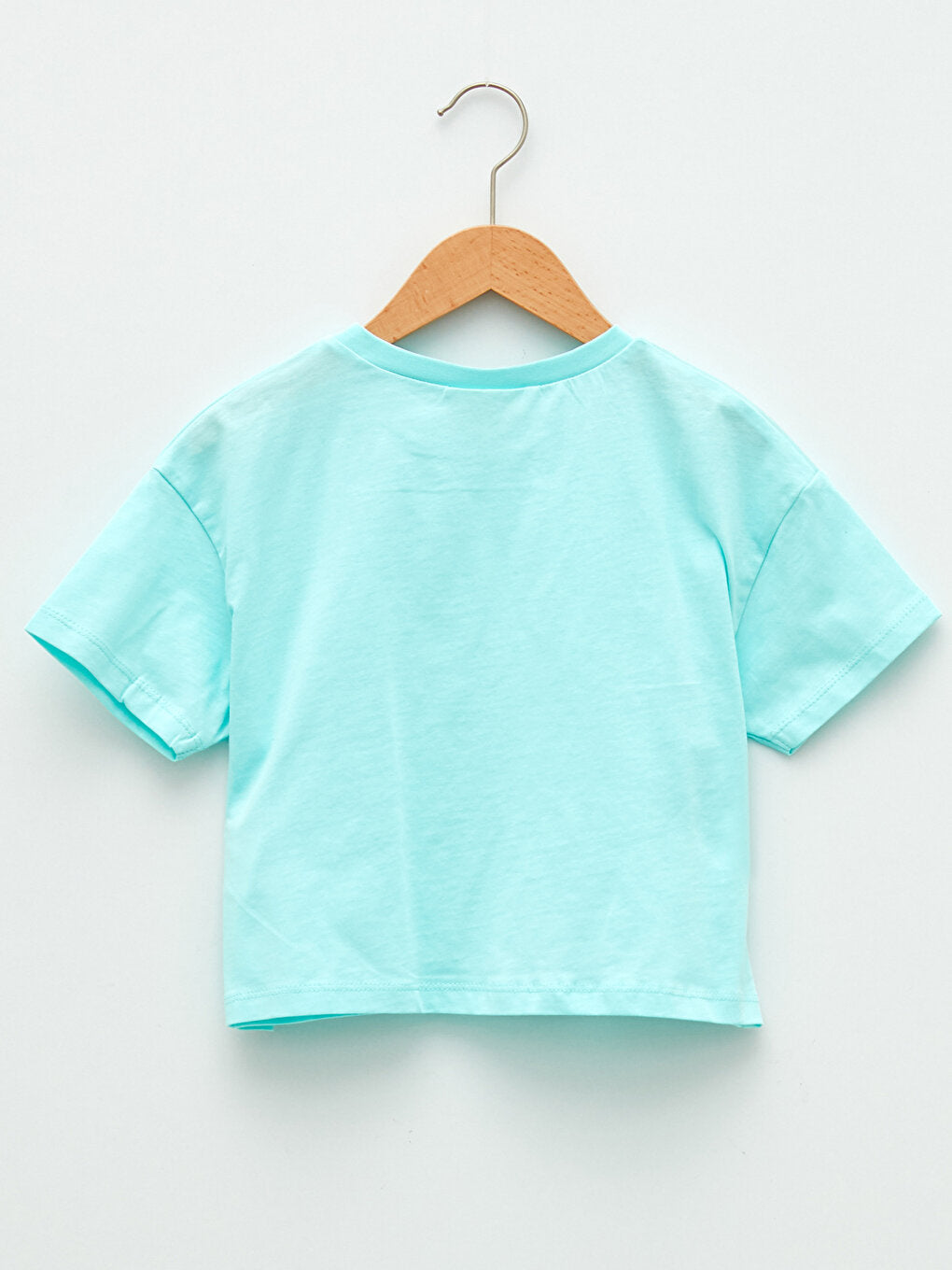 Crew Neck Printed Short Sleeve Cotton Girls' T-Shirt