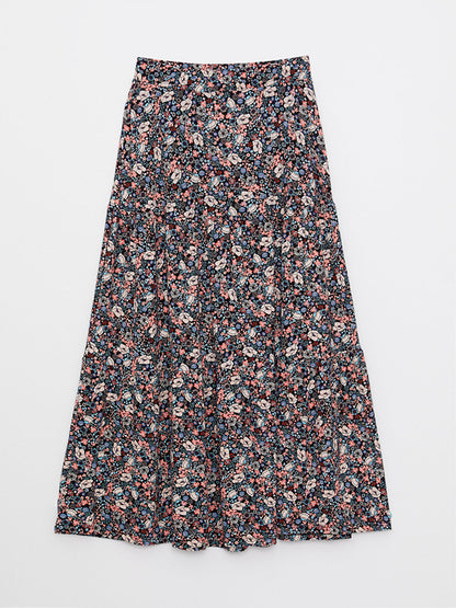 Patterned Women's Skirt with Elastic Waist