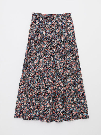 Patterned Women's Skirt with Elastic Waist