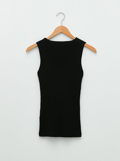 Women's V-Neck Plain Sleeveless Knitwear Sweater