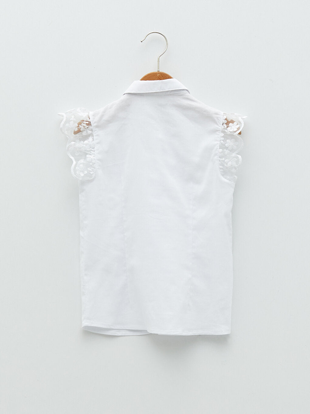 Lace Detailed Short Sleeve Girl's Shirt