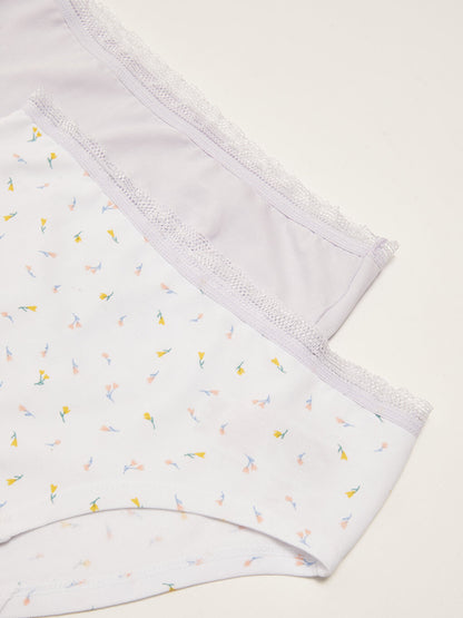 Printed Cotton Girl's Panties 2-pack