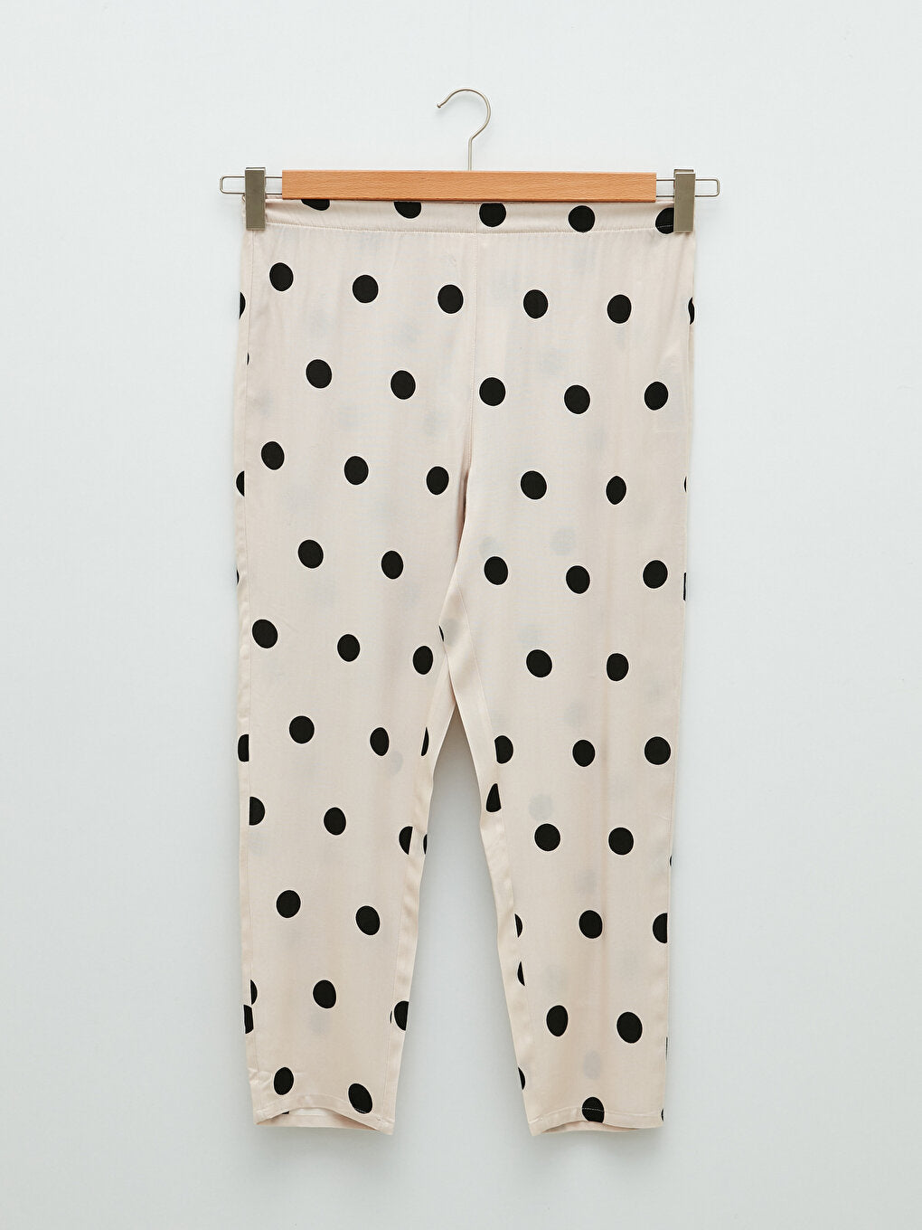 Polka Dot Viscose Women's Pajama Bottom with Elastic Waist