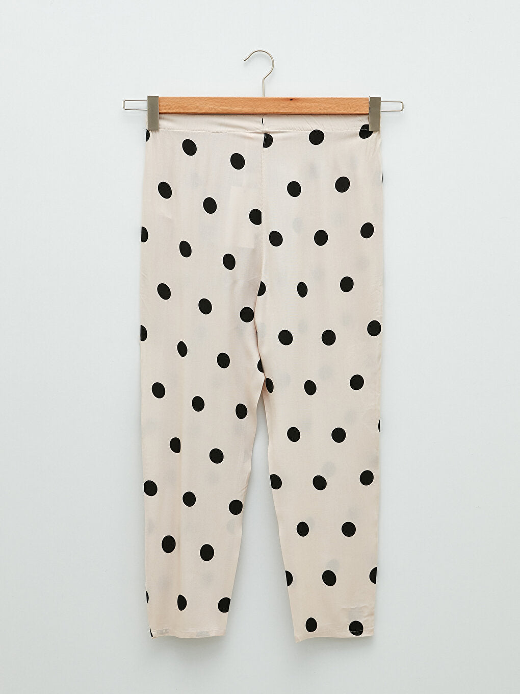 Polka Dot Viscose Women's Pajama Bottom with Elastic Waist