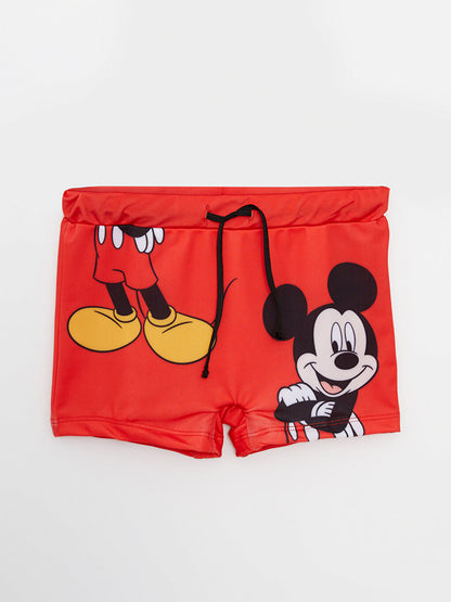 Elastic Waist Mickey Mouse Printed Baby Boy Swim Shorts