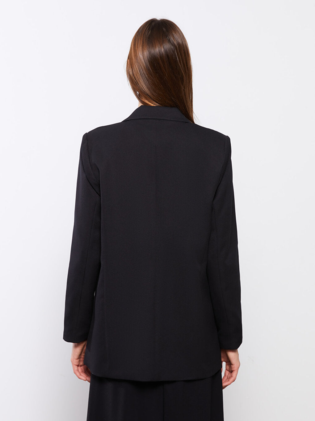 Front Button Closure Plain Long Sleeve Women's Blazer Jacket