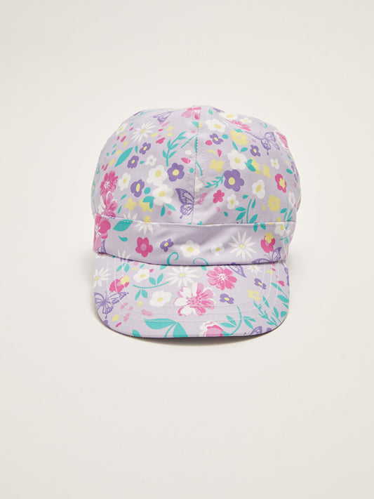 Floral Patterned Girl's Cap Hat