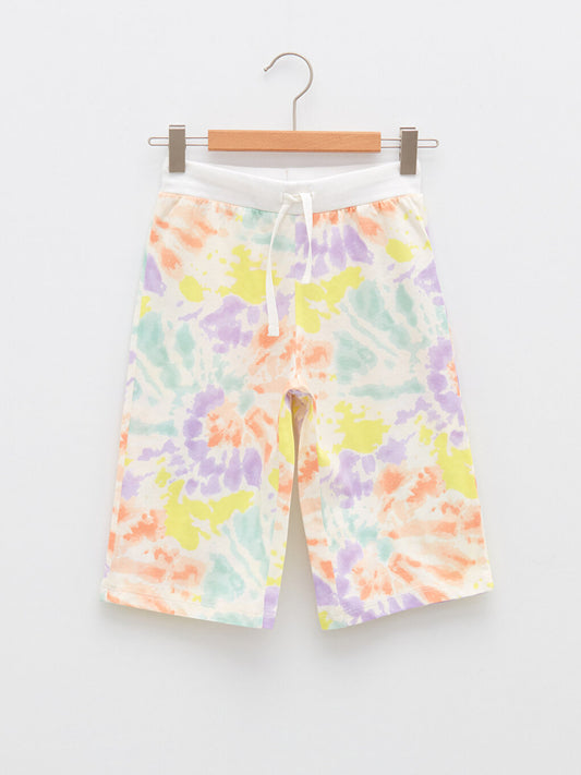 Printed Girls' Shorts with Elastic Waist