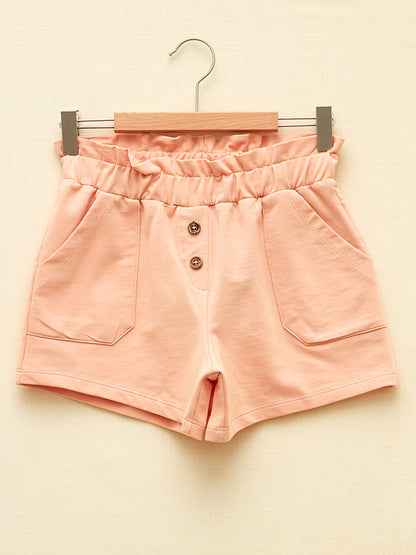 Basic Girls' Shorts with Elastic Waist