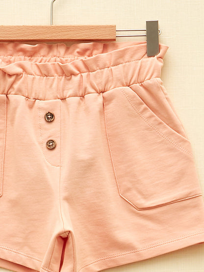 Basic Girls' Shorts with Elastic Waist