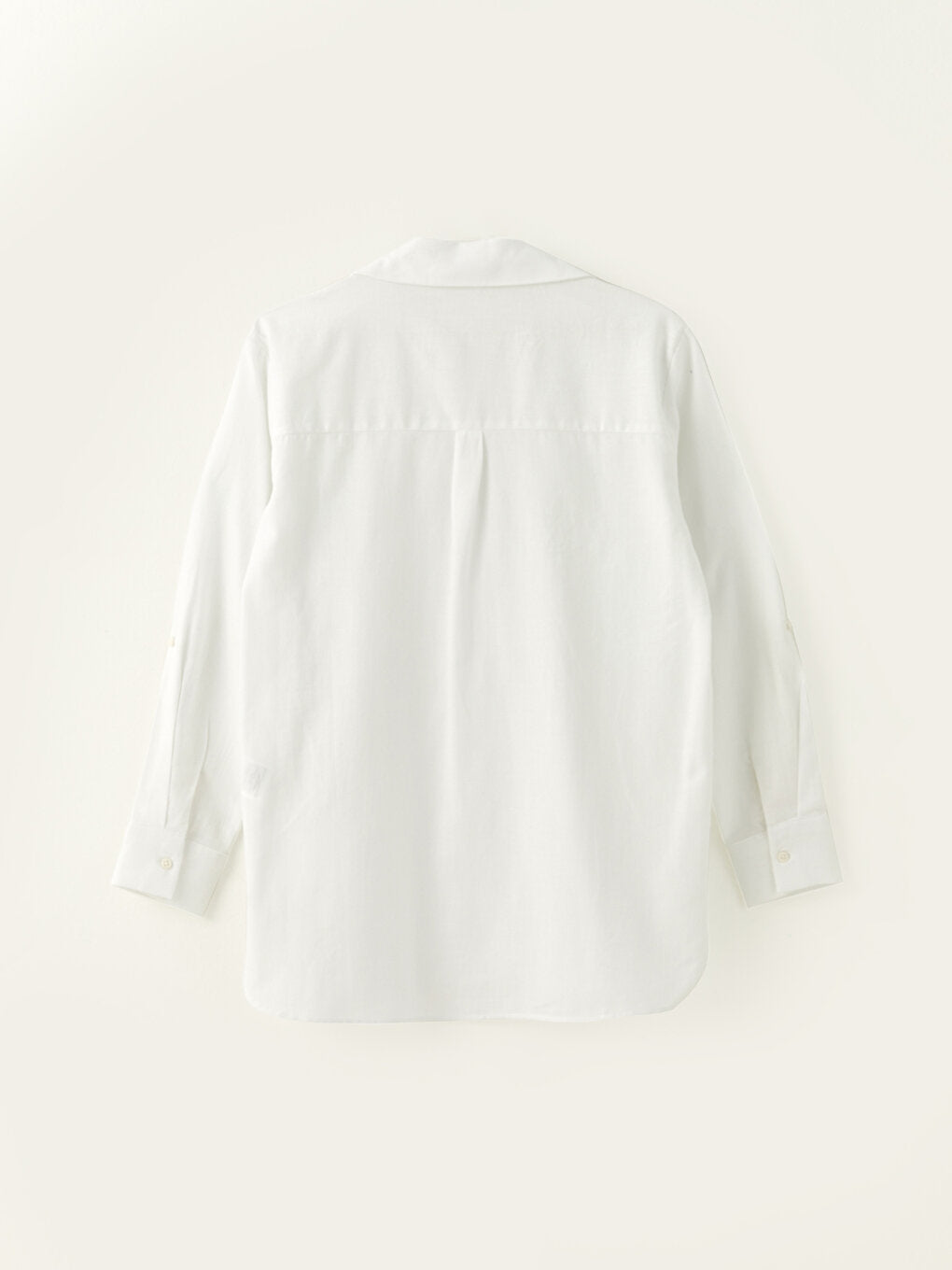 Front Button Closure Plain Long Sleeve Women's Shirt