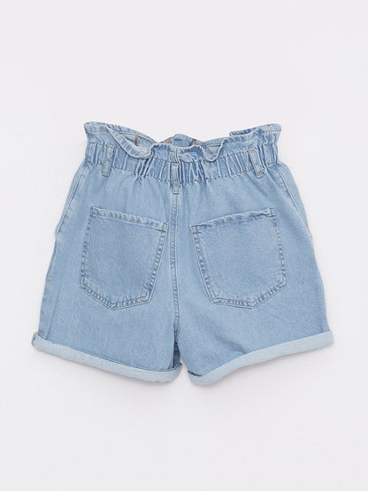 Women's Rodeo Jean Shorts with Elastic Waist Slouchy Pocket Detail