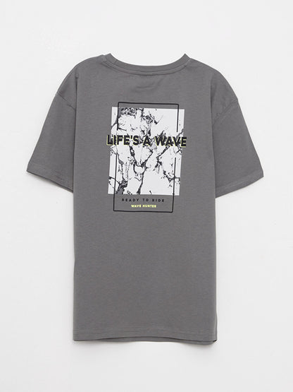 Crew Neck Printed Short Sleeve Cotton Boys' T-Shirt