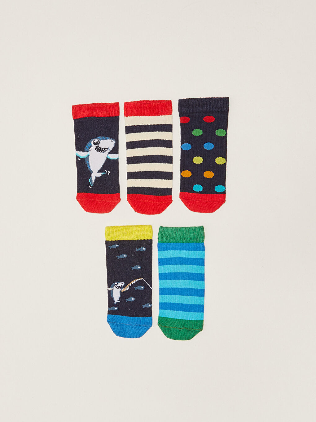 Patterned Boy's Booties Socks 5-pack