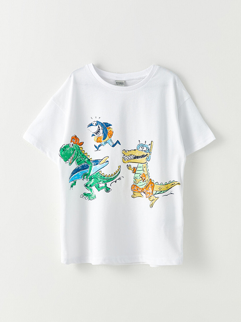 Crew Neck Printed Short Sleeve Cotton Boys' T-Shirt