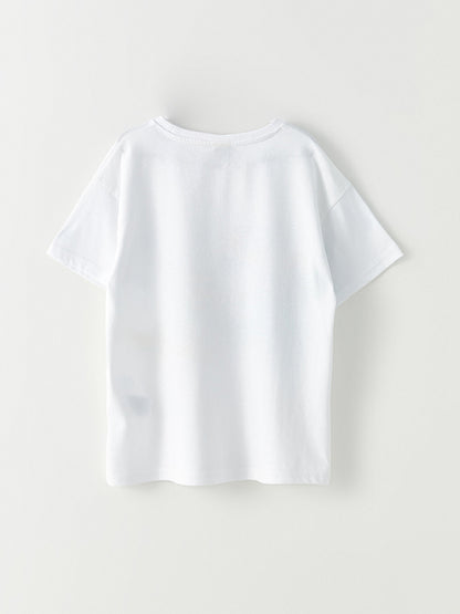 Crew Neck Printed Short Sleeve Cotton Boys' T-Shirt