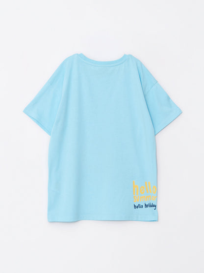 Crew Neck Printed Short Sleeve Cotton Boys' T-Shirt