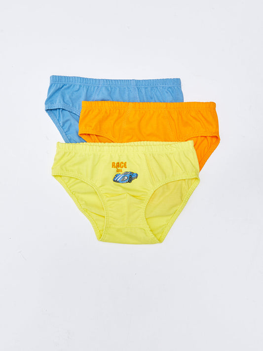 Printed Cotton Boy's Panties 3-Piece