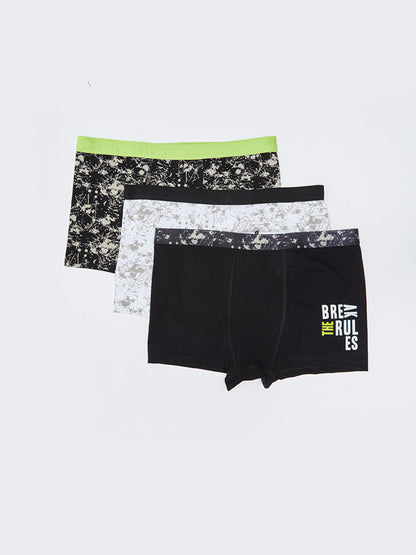 Printed Cotton Boys' Boxer 3-Piece