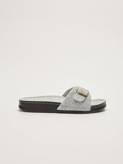 Women's House Slippers with Single Band Buckle Detail